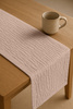 BIEŻNIK muślinowy PUDROWY RÓŻOWY na stół 40x275 cm