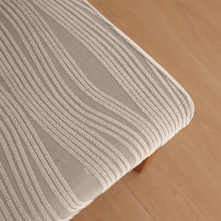 POKROWIEC krzesło ŻAKARD wypukły TKANINA STRUKTURALNA PASY KREMOWY