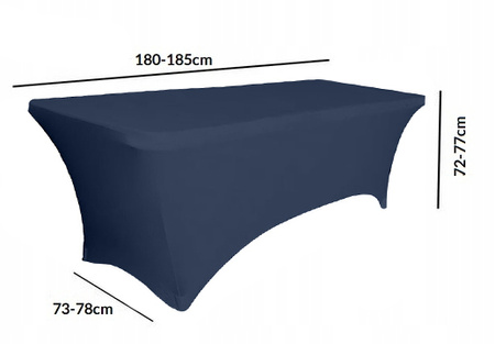 POKROWIEC na stół bankietowy cateringowy 180x76 cm granatowy
