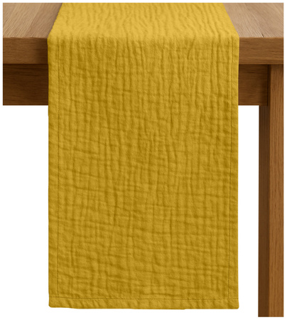 BIEŻNIK muślinowy MUSZTARDOWY na stół 40x275 cm