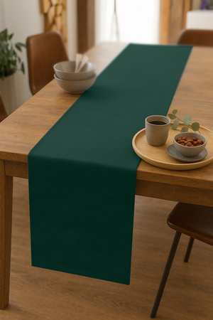 BIEŻNIK welurowy BUTELKOWA ZIELEŃ na stół 40x275 cm