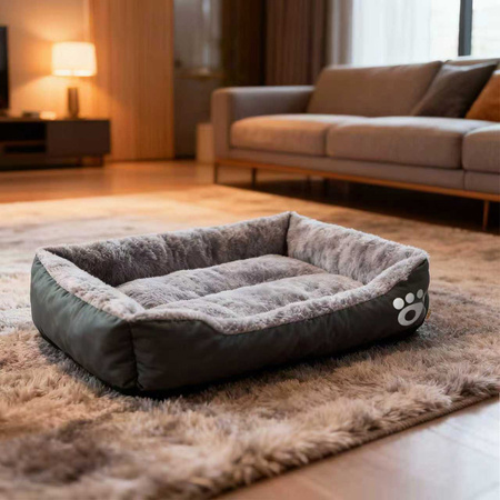 Leżanka legowisko dla psa, kota L: 60x45x14, szare, WODOODPORNY SPÓD