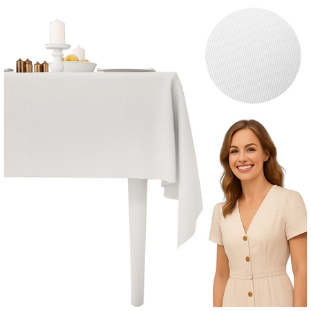 obrus BIAŁY stół 140x260cm