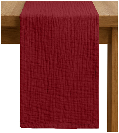 BIEŻNIK muślinowy BORDOWY na stół 40x275 cm