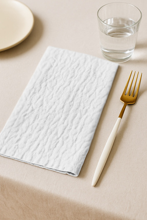 Serwetki SERWETA MUŚLINOWA białe 10 sztuk 45x45cm