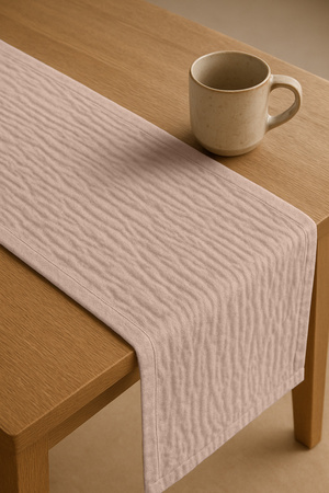 BIEŻNIK muślinowy PUDROWY RÓŻOWY na stół 40x275 cm