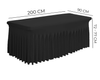 POKROWIEC na stół bankietowy cateringowy czarny SKIRTING falbana 200x90 cm