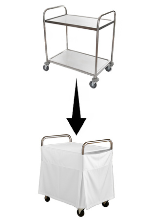 POKROWIEC obrus na stół wózek kelnerski BIAŁY GŁADKI 85 cm