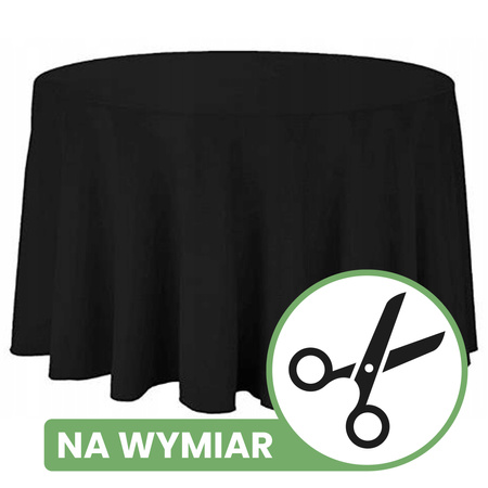 Obrus okrągły NA WYMIAR- kolor CZARNY