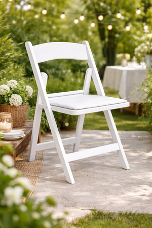 KRZESŁO CATERINGOWE SKŁADANE OGRODOWE GRUBE BIAŁE
