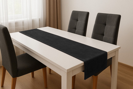 BIEŻNIK welurowy CZARNY na stół 40x200 cm