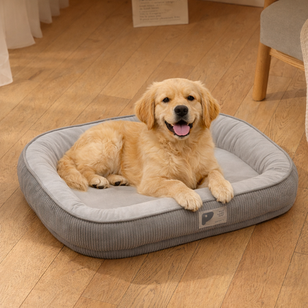 Leżanka legowisko dla DUŻEGO PSA, KOTA XL: 75x60, szare, PREMIUM WELUR miękkie