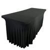 POKROWIEC na stół bankietowy cateringowy czarny SKIRTING falbana 200x90 cm