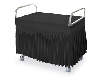 POKROWIEC obrus na stół wózek kelnerski CZARNY SKIRTING falbana 85 cm