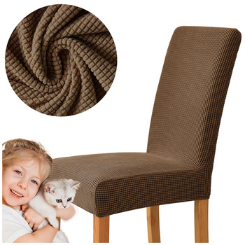 POKROWIEC krzesło BRĄZOWY BRĄZ GRUBY elastyczny