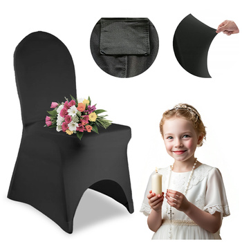 POKROWIEC bankietowy CZARNY krzesło UNIWERSALNY premium