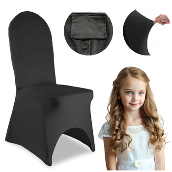 Pokrowiec na WYSOKIE krzesło CZARNY premium