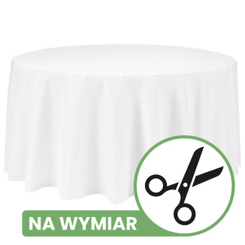 Obrus okrągły NA WYMIAR- kolor BIAŁY