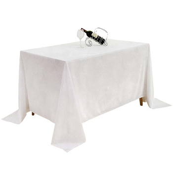 Obrus MATOWY WELUR mleczna biel na stół 230x230cm