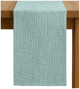 BIEŻNIK muślinowy MIĘTOWY na stół 40x275 cm