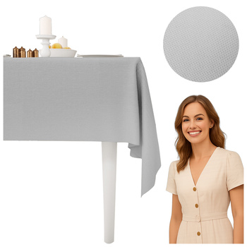 obrus JASNY SZARY stół 140x240cm