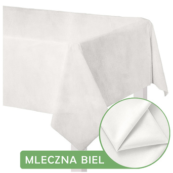 Obrus MATOWY WELUR mleczna biel na stół 140x240cm