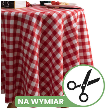 Obrus w CZERWONĄ KRATĘ - NA WYMIAR