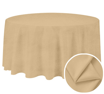 Obrus okrągły, MATOWY WELUR, 320cm, cappucino