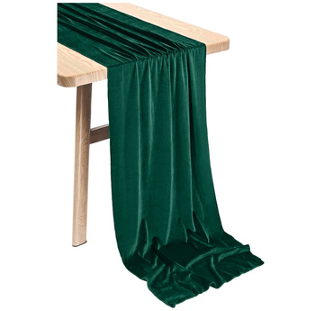 BIEŻNIK welurowy ZIELONY na stół ŚWIĄTECZNY 40x275 cm
