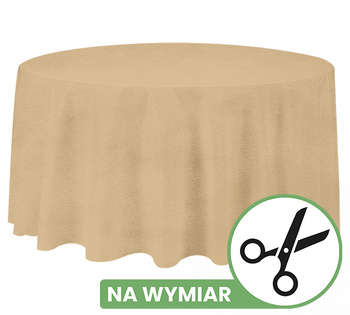 Obrus okrągły NA WYMIAR, MATOWY WELUR, cappucino