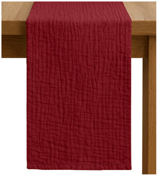 BIEŻNIK muślinowy BORDOWY na stół 40x275 cm