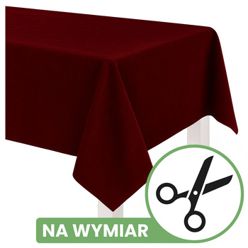 Obrus MATOWY WELUR bordowy - NA WYMIAR