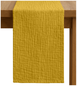 BIEŻNIK muślinowy MUSZTARDOWY na stół 40x275 cm
