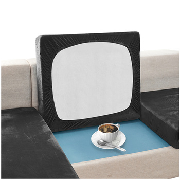 Pokrowiec na siedzisko kanapy, WELUR, CZARNY 80-100 cm