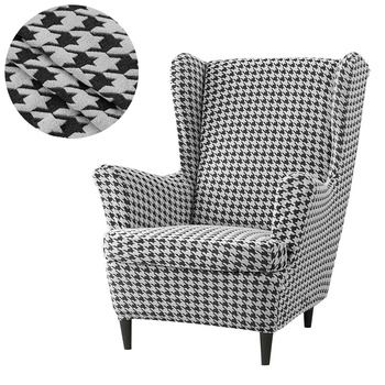 POKROWIEC na FOTEL USZAK, żakard, PEPITKA