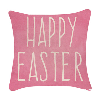 Poszewka WIELKANOCNA dekoracyjna na poduszkę, Happy Easter różowa