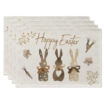 Mata, podkładka WIELKANOCNA pod talerz trzy króliczki