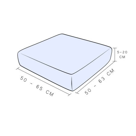 Pokrowiec na siedzisko kanapy, WELUR, KREMOWY 50-65cm